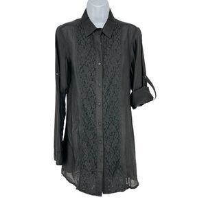 Monoreno Women's SZ S NWT Silk Blend‎ Semi-Sheer Woven Black Mini Dress/Long Top